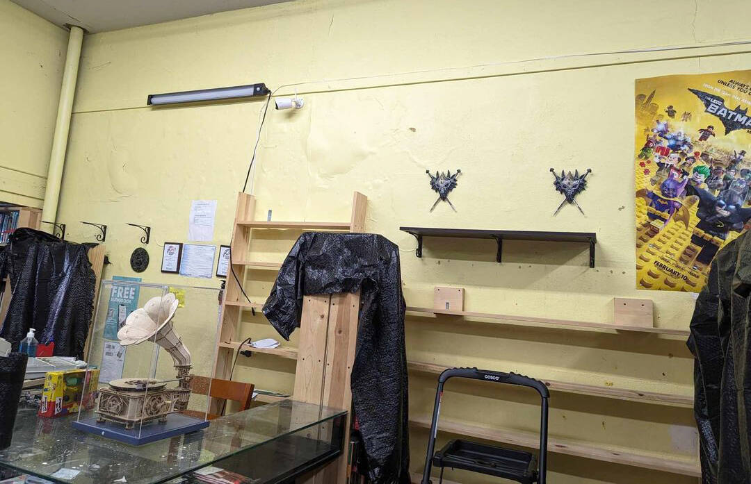 Some of the damage done to Page Turner Books, 314 W. Meeker St., in downtown Kent from bursted water pipes. COURTESY PHOTO, Page Turner Books