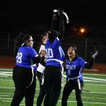 Photos by Ben Ray / The Reporter
Harnur Kaur (9) celebrates Tenjnq Kaba (10) after she pulled a flag.