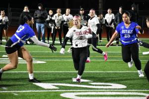 Junior Kaylee Guiles finds a hole in against Kent-Meridian. Ben Ray / The Reporter