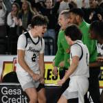 Sophomore Brandon Tagle shows emotion after beating Olympia in the round of 12. Ben Ray / The Reporter