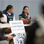 Samantha Mendez speaks to fans and media in Federal Way. Photo Provided by Rodney McCurry