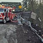 The scene of the semi-truck collision posted at 11:17 a.m. Tuesday, March 19. (Courtesy of Washington State Department of Transportation.)