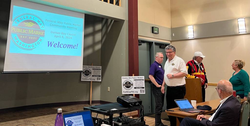 Roger Flygare and Various other at the Federal Way Public Market update meeting. Photo courtesy of Ron Walker