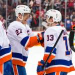 Mathew Barzal, right, of the New York Islanders, is one of seven former Kent-based Seattle Thunderbirds playing in the Stanley Cup playoffs. COURTESY PHOTO, NHL.com