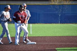 Juan Hernandez gives a scream after driving in the go-ahead run in the seventh. Ben Ray / The Reporter