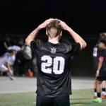 Caiden Dodd is in disbelief after Mount Rainier scores the game tying goal at the death. Ben Ray / The Reporter