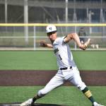 Dominic DesMarais on the mound against Curtis. Ben Ray / The Reporter