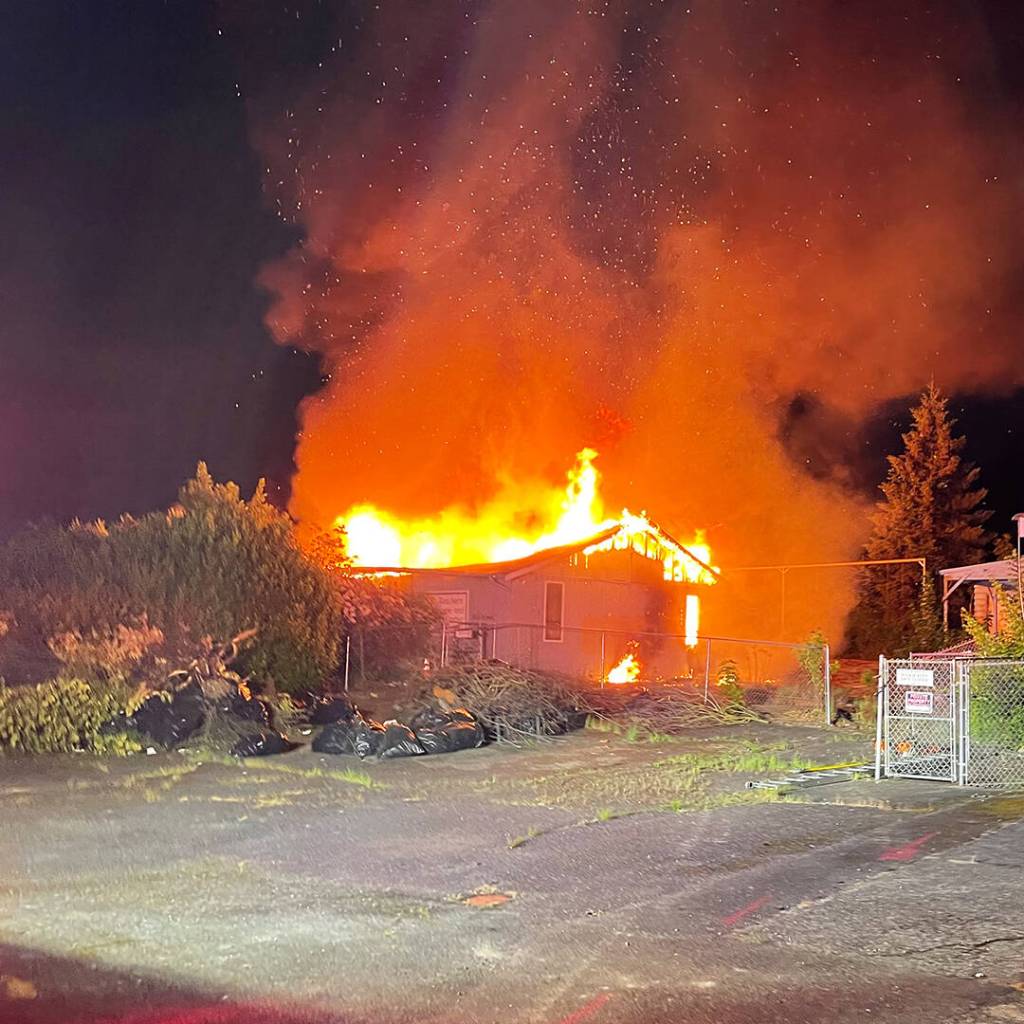 Firefighters tackle a fire at a vacant home May 17 in Kent in the 26100 block of 116th Avenue SE. COURTESY PHOTO, Puget Sound Fire