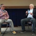 Steve Largent (left) and Steve Raible having a conversation at the Scholar-Athlete Breakfast. Photos By Joshua Solorzano/The Mirror