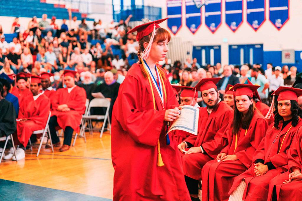 Kent Laboratory Academy Class of 2024 at Kent-Meridian High School gym. COURTESY PHOTO, Kent School District