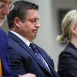 Auburn Police Officer Jeffrey Nelson awaits the jury verdict at the King County Maleng Regional Justice Center in Kent on June 27, 2024. (Ken Lambert / The Seattle Times / Pool)