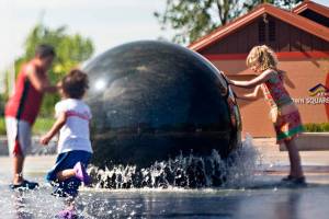 The popular fountain at Town Square Plaza in downtown Kent is constantly facing operating challenges. COURTESY FILE PHOTO, City of Kent Parks