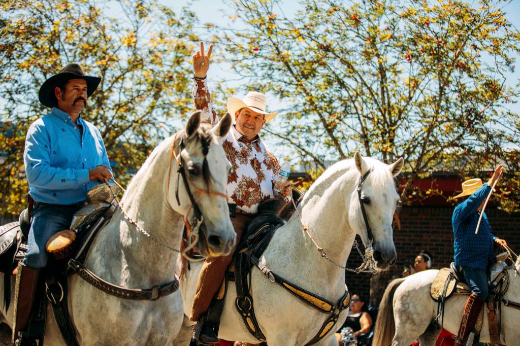 The Latin dancing horses march along the Kent Cornucopia Days Grand Parade route. COURTESY PHOTO, City of Kent