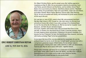 Eric Robert Christian Reitan | Obituary