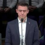 Michael Stavkovy, brother of Matthiew, shares memories about his younger brother at a July 28 service in Kent. SCREENSHOT, Bread of Life Church