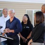 Candidate Dave Reichert stands with service providers who spoke at his press conference on Wednesday, July 31, at FUSION Family Center in Federal Way. Photo by Keelin Everly-Lang / the Mirror