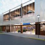 A rendering of the Kent Station parking garage to open in 2027. COURTESY GRAPHIC, Sound Transit