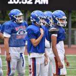 A whole pack of Royals await coaches instructions during practice. Ben Ray / The Reporter
