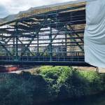 Preparation of the Meeker Street bridge in Kent for repainting. The bridge remains closed until Sept. 29. COURTESY PHOTO, City of Kent