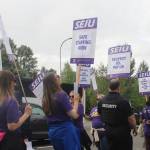 Photos by Bailey Jo Josie/Sound Publishing.
Signs at the picket said things like, Safe staffing now and Respect us, pay us.