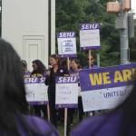 Washington State Rep. Mia Gregerson of the 33rd District spoke at the informational picket. Photo by Bailey Jo Josie/Sound Publishing.