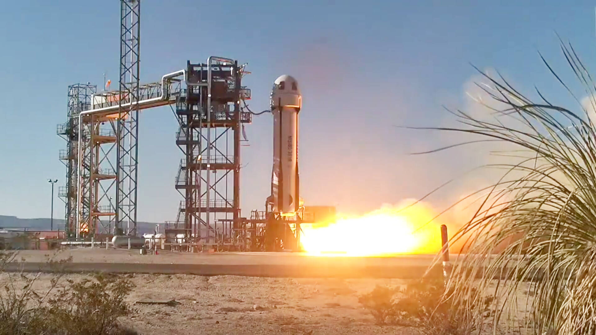 Screenshot of Kent-based Blue Origins New Shepard rocket on Oct. 22. COURTESY IMAGE, Blue Origin