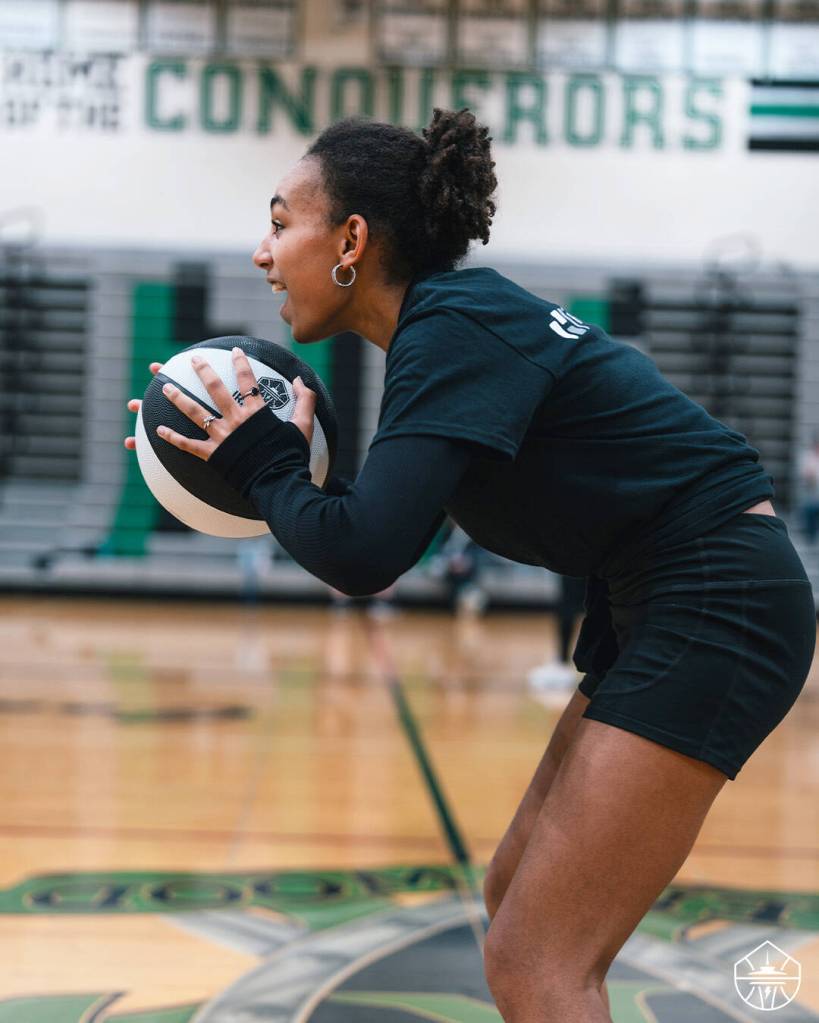 The Seattle Storm basketball team worked with Special Olympics players and coaches during an Oct. 22 event at Kentwood High School. COURTESY PHOTO, Seattle Storm