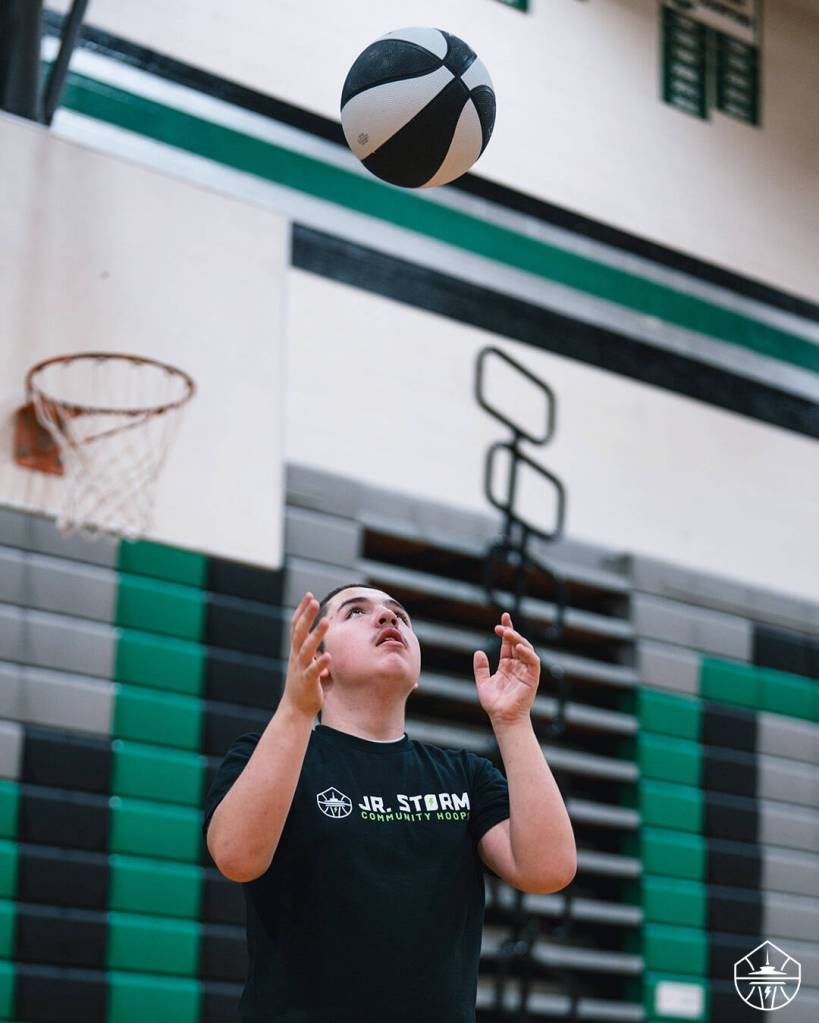 The Seattle Storm basketball team worked with Special Olympics players and coaches during an Oct. 22 event at Kentwood High School. COURTESY PHOTO, Seattle Storm