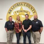 From left to right: Brazoria County (Texas) Sheriffs Office Sgt. Lobpries, Kent Detective Tessa Melville, Kent Detective Sgt J. Johnson and Brazoria County Sheriffs Office Investigator Dorsett, participated in the investigation and apprehension of a 31-year-old man in Texas in connection with an 11-year-old Kent sexual assault case. COURTESY PHOTO, Kent Police