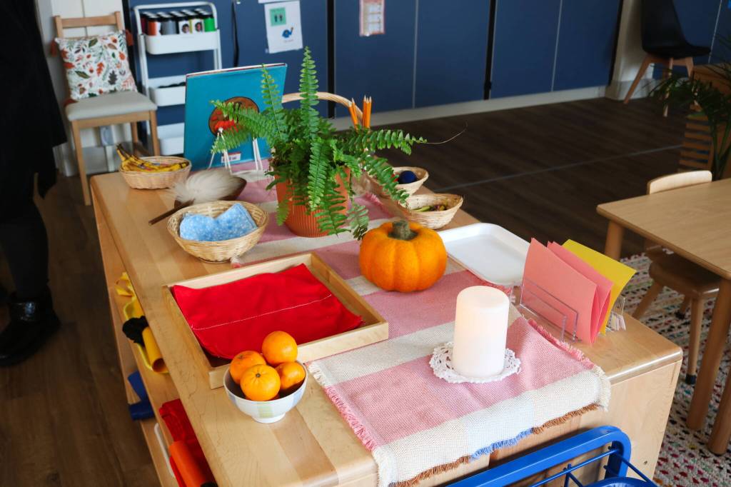 To help students learn fine and gross motor function, they are taught to prepare their food during meal times and set tables.
