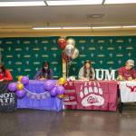 The four athletes signing their letters of intent. From left to right; Sierra Wallace, Alexis Natividad, Addi Stendera, Teegan OBrien. Photo provided by @ETDPI on Instagram.