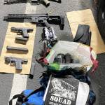 Items found in a vehicle driven by a Tacoma man in Kent and wanted by Seattle Police for graffiti vandalism. COURTESY PHOTO, Kent Police