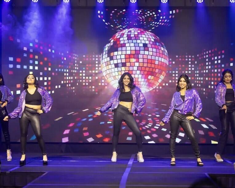 Arshia Kathpalia and others doing a dance. Courtesy Photo