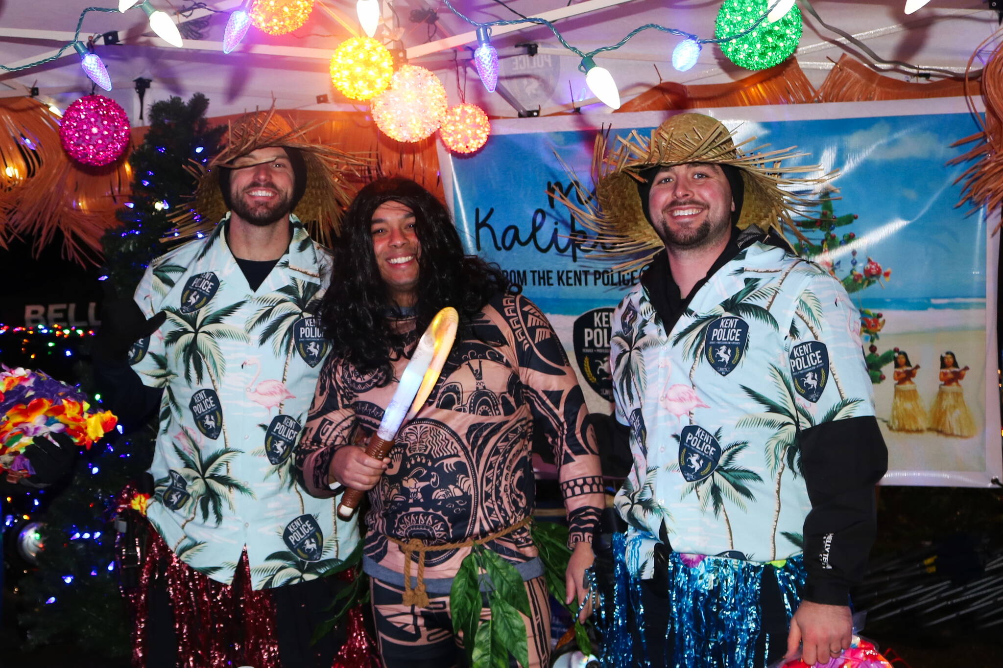 The Kent Police Department went all out with their Moana themed display - even Maui showed up.