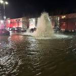 COURTESY PHOTO, Puget Sound Fire
Water flows out of a fire hydrant after being struck by a car Jan. 3 at the Appian Way Apartments on Kents West Hill.