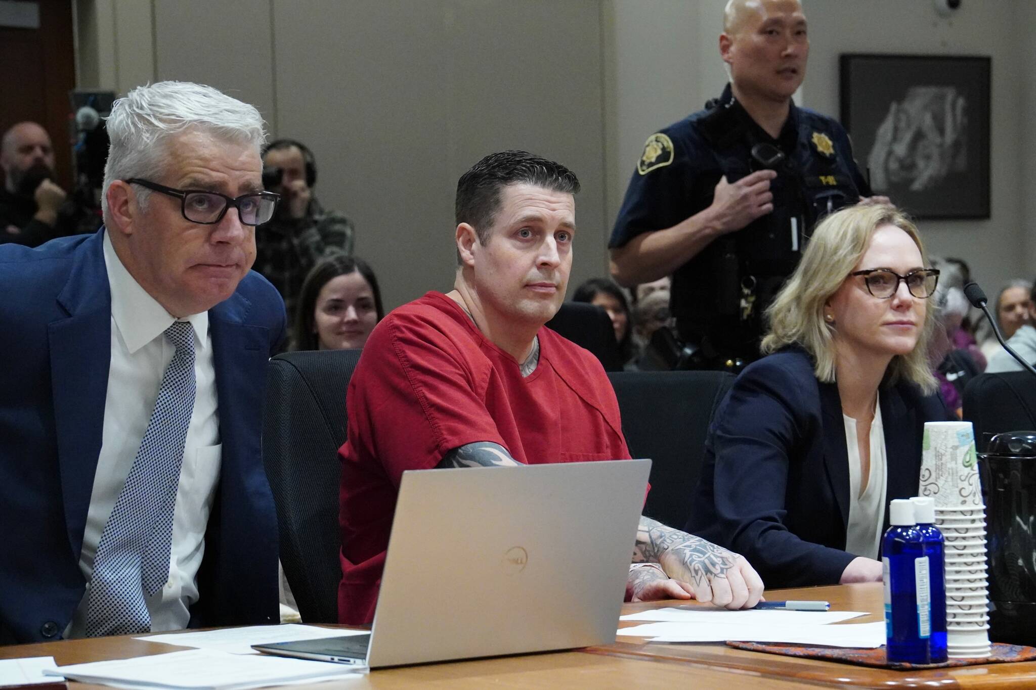 Jeffrey Nelson with his attorneys. Photo by Joshua Solorzano/Sound Publishing