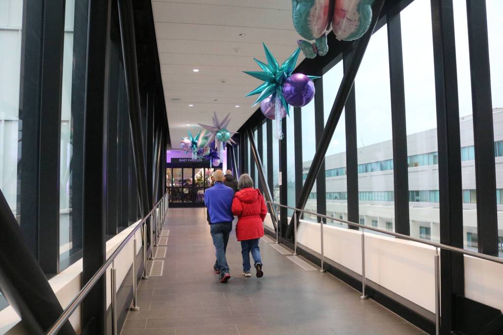 The Bridge of Hope is an easy way for patients and caregivers to access the Cancer Center from the parking garage. Photo by Bailey Jo Josie/Sound Publishing.
