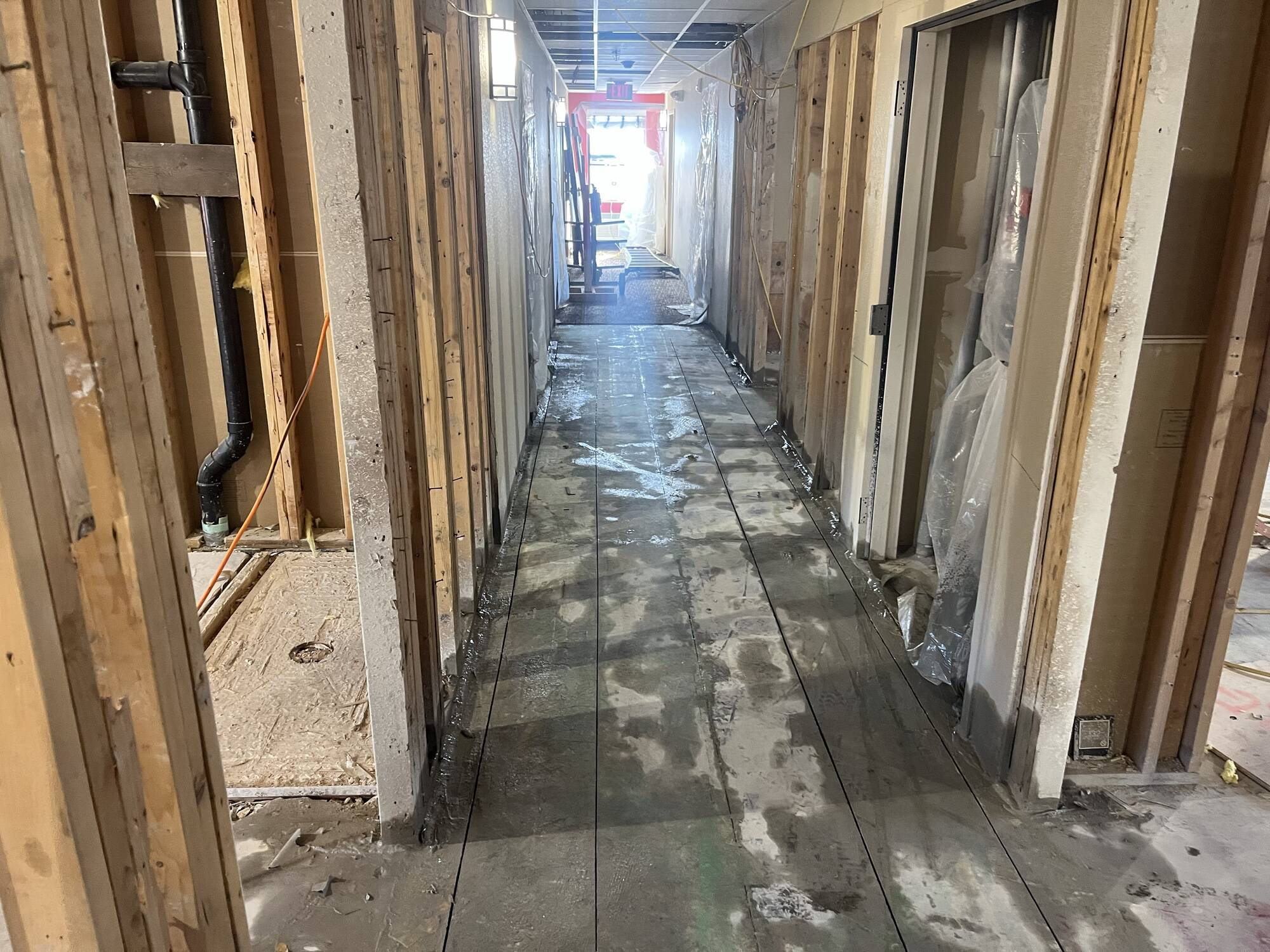 The interior of the future Health Through Housing location is officially under construction with phased occupancy to begin soon. Photo courtesy of King County