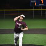 Enumclaws Cooper Markham struck out 19 against Kentlake. Ben Ray / The Reporter
