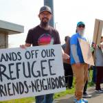 Many demonstrators spoke about the importance of protecting refugees and immigrants that make up much of the Federal Way community. Photo by Keelin Everly-Lang / Sound Publishing
