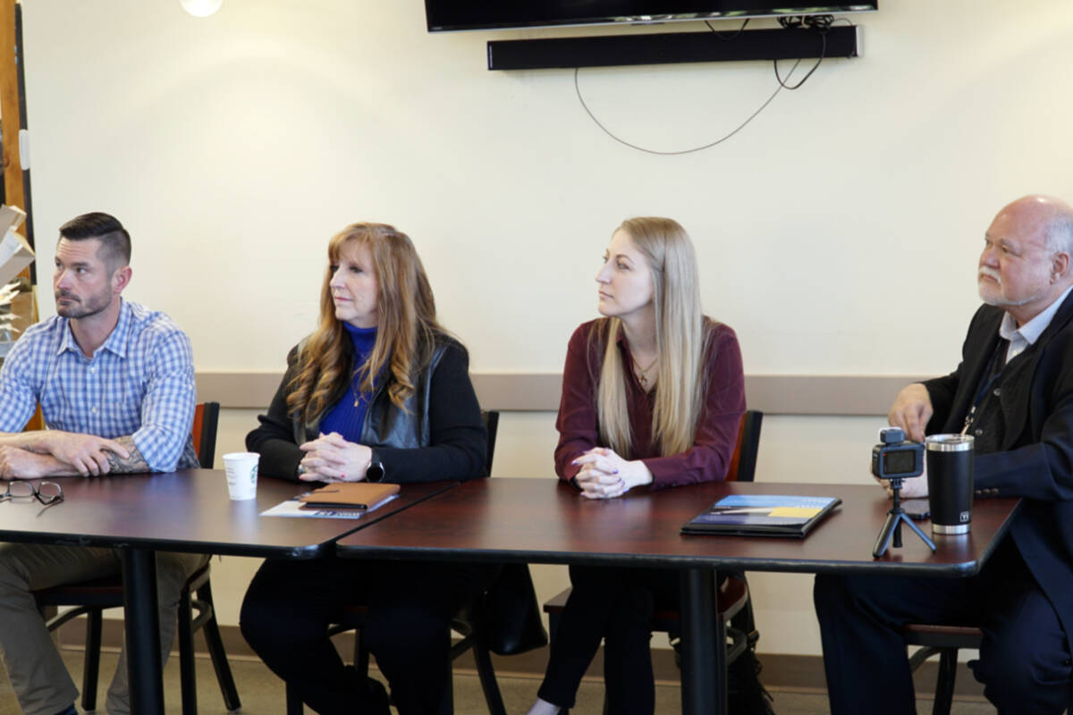 Panel speakers from the first Community Coffee Chat of 2024. Join Valley Cities on May 21 in Kent for the kickoff of their 2025 Coffee Chats series. Photo courtesy of Valley Cities.