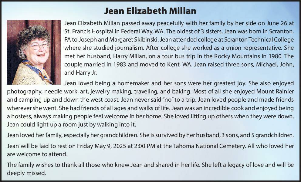 Jean Elizabeth Millan | Obituary