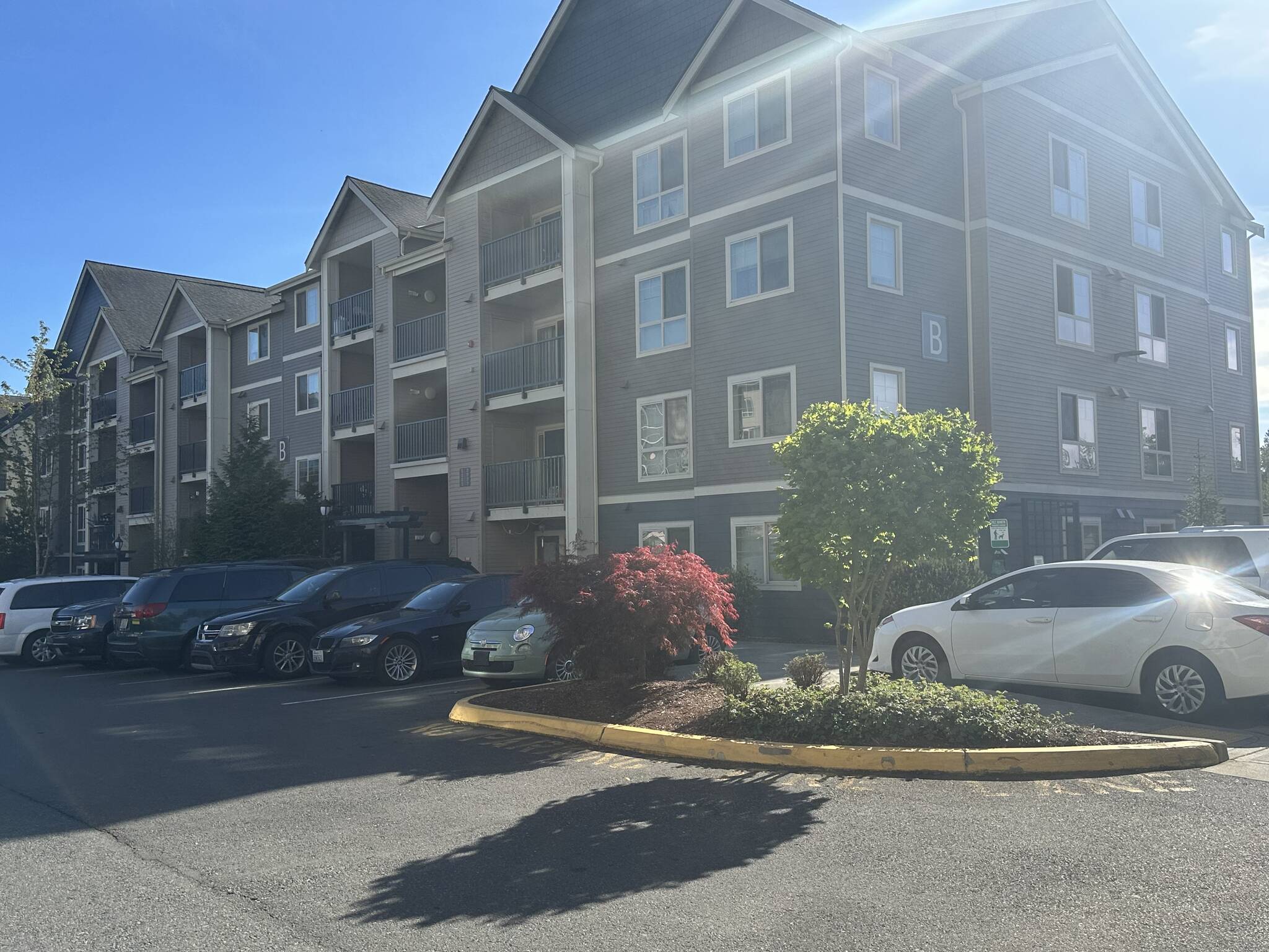 Photo of where the killing happened at Uptown Square apartments. Photo by Joshua Solorzano/The Mirror.