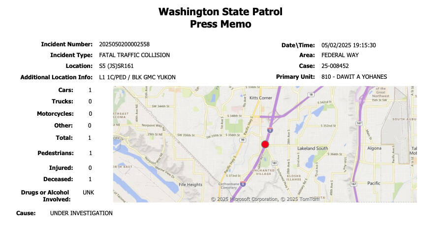 Washington State Patrols press release.