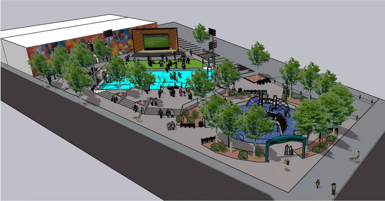 The Legacy Square will host events for the World Cup while also providing a last public space for events in Rentons downtown. Courtesy of the city of Renton.