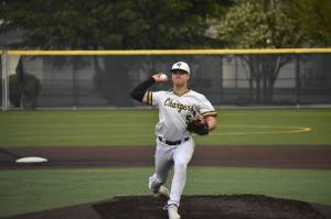 Riley Lambarena pitched four innings against Kennedy. Ben Ray / The Reporter