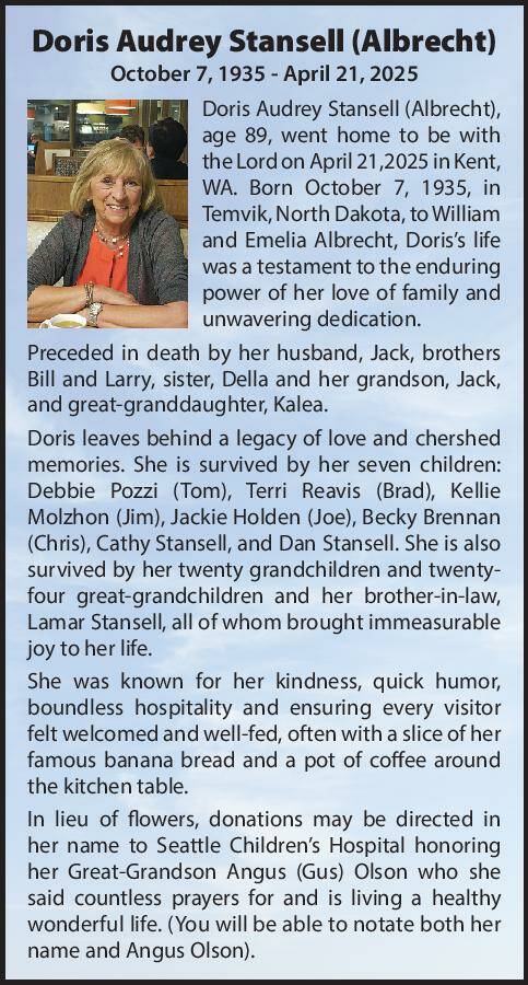 Doris Audrey Stansell (Albrecht) | Obituary