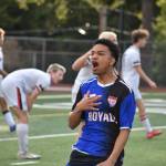 Johan Zuluaga shouts after scoring the first goal of the game. Ben Ray / The Reporter