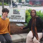 t
Izzy Ceccanti, left, Living Well Kent manager of the Kent Farmers Market, and Shamso Issak, executive director of Living Well Kent, seek to make the market a destination. STEVE HUNTER, Kent Reporter