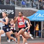Marcella Jones competes in the 200-meter dash. Ben Ray / The Reporter